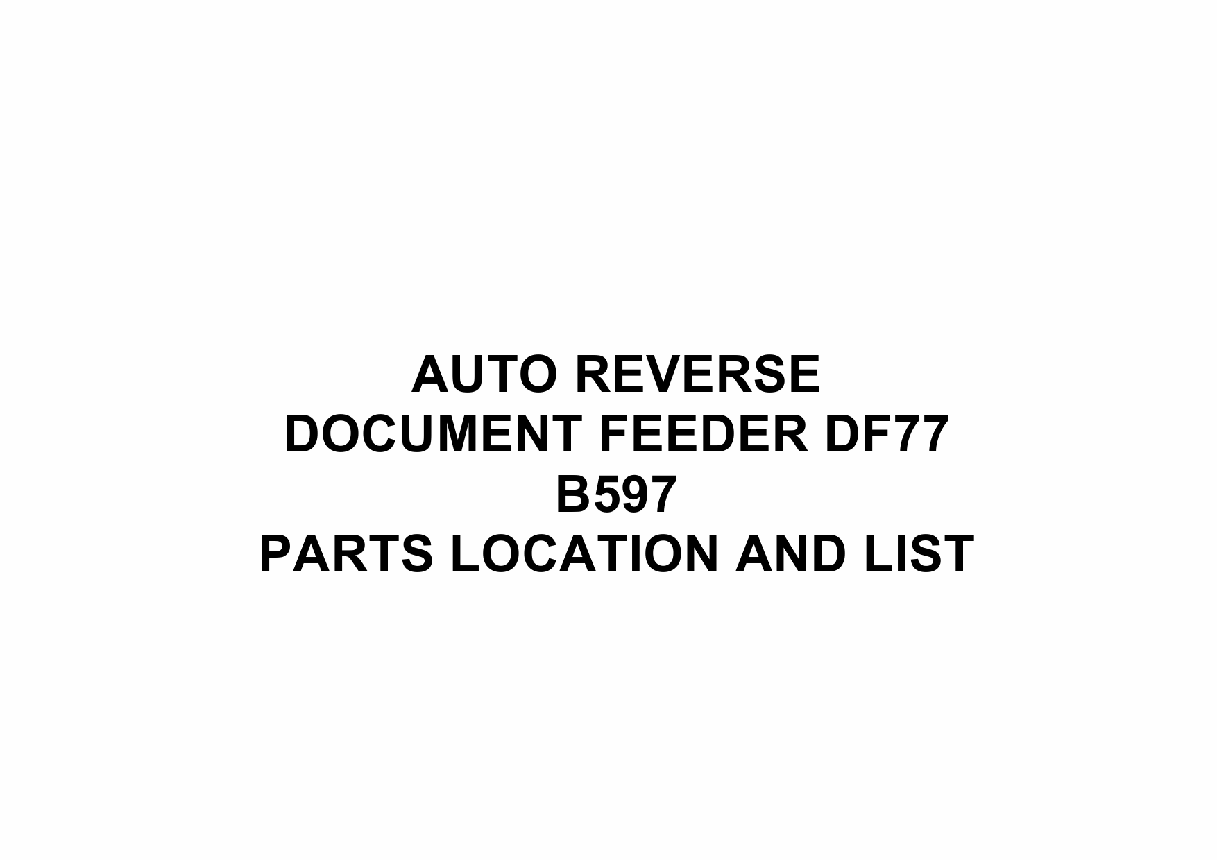 RICOH Options B597 AUTO-REVERSE-DOCUMENT-FEEDER-DF77 Parts Catalog PDF download-1